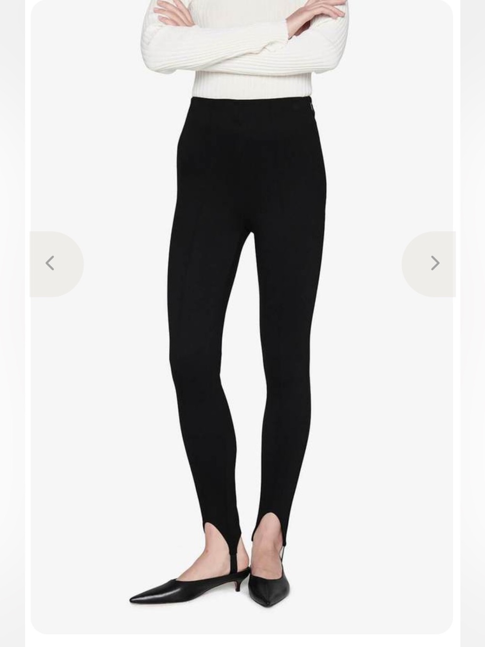 Anine Bing West Stirrup Black Legging Dress Pant, Size 4 (36) with bag